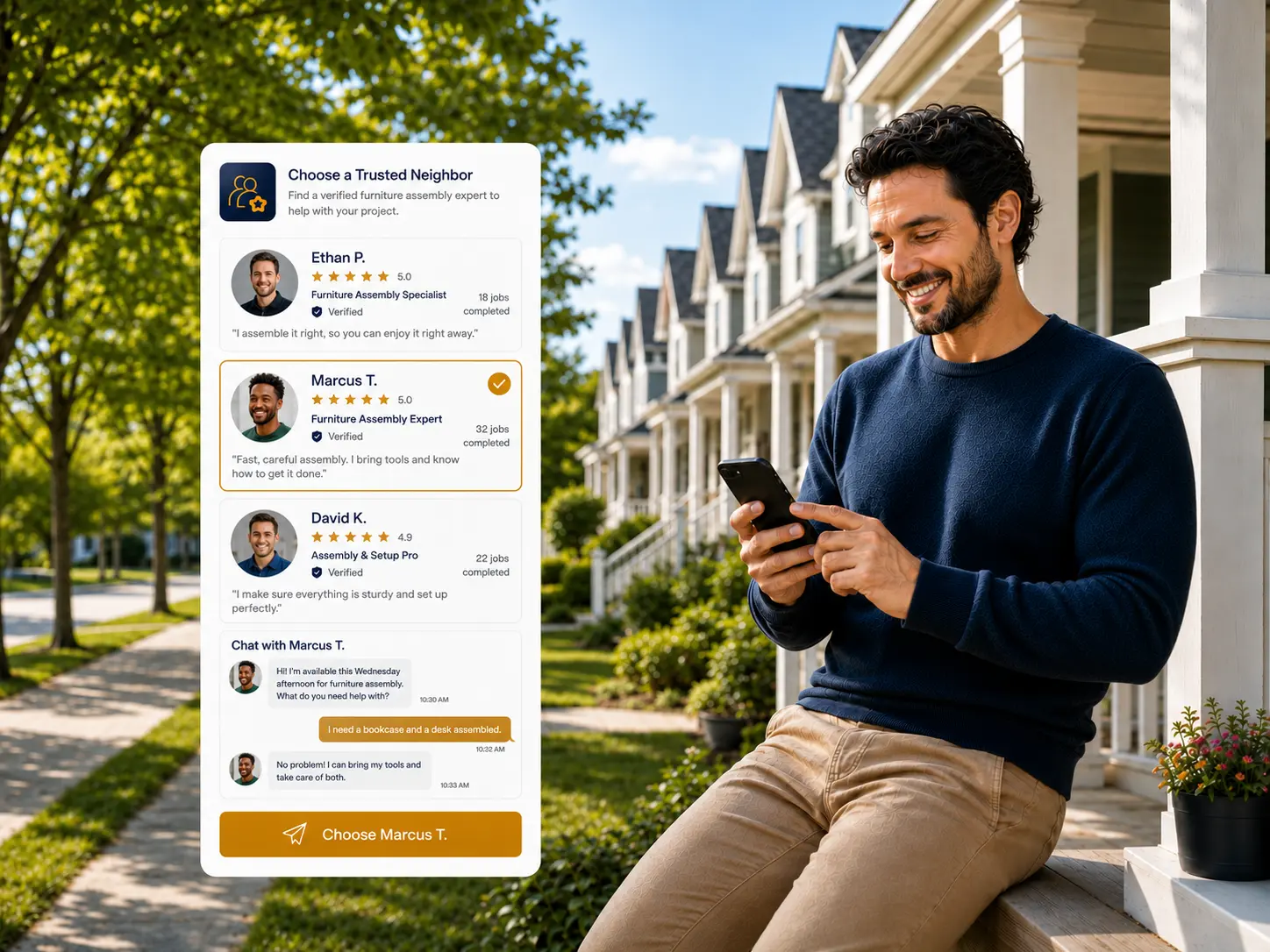 app to hire people from neighbors